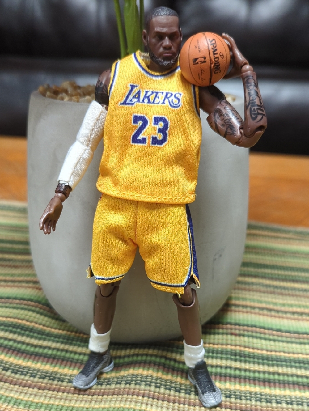 Lebron James Lakers Basketball Action Figure with Ball